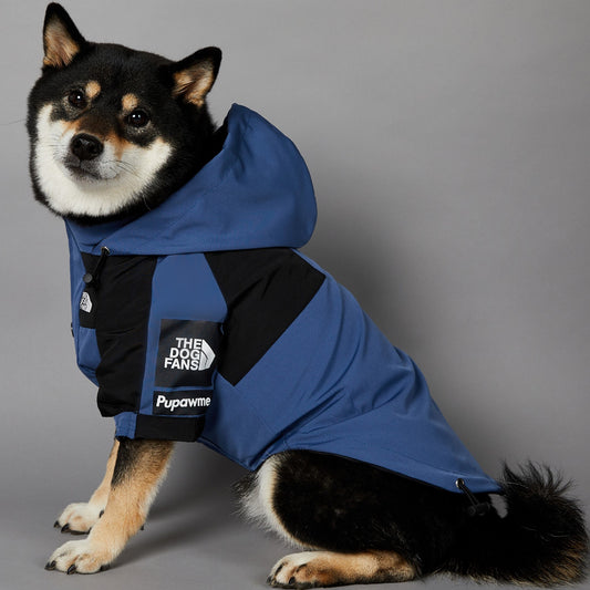 Wind-en waterproof regenjas blauw
