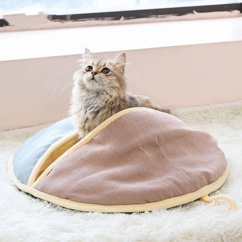 Rond halfopen nestje voor katten en kleine huisdieren