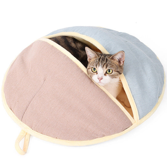 Rond halfopen nestje voor katten en kleine huisdieren
