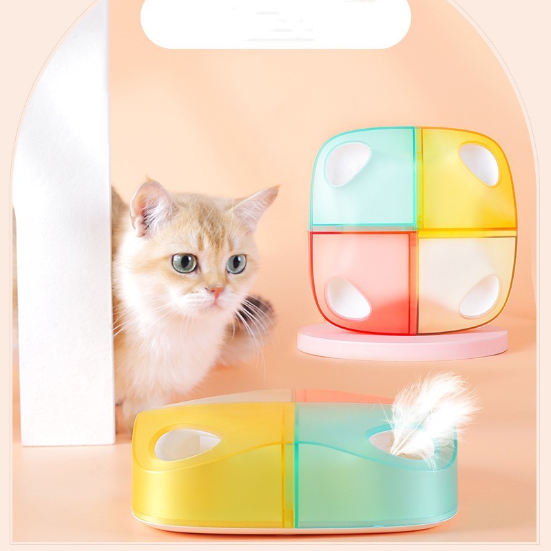 Automatische kattenteaser met pluimpjes