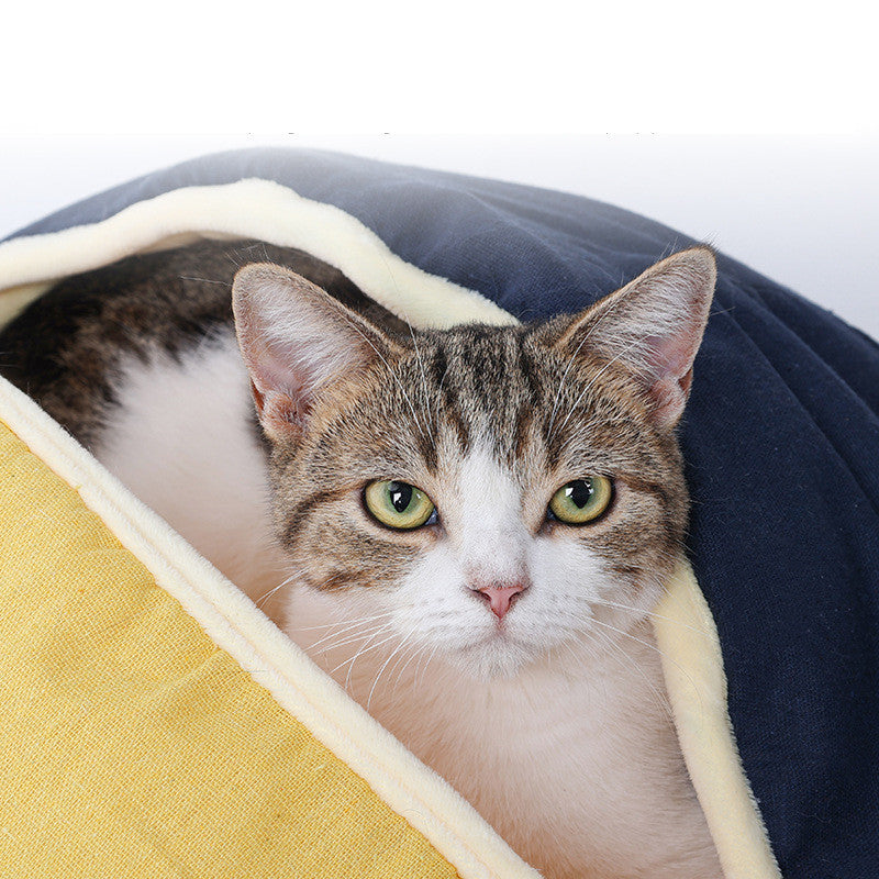 Rond halfopen nestje voor katten en kleine huisdieren