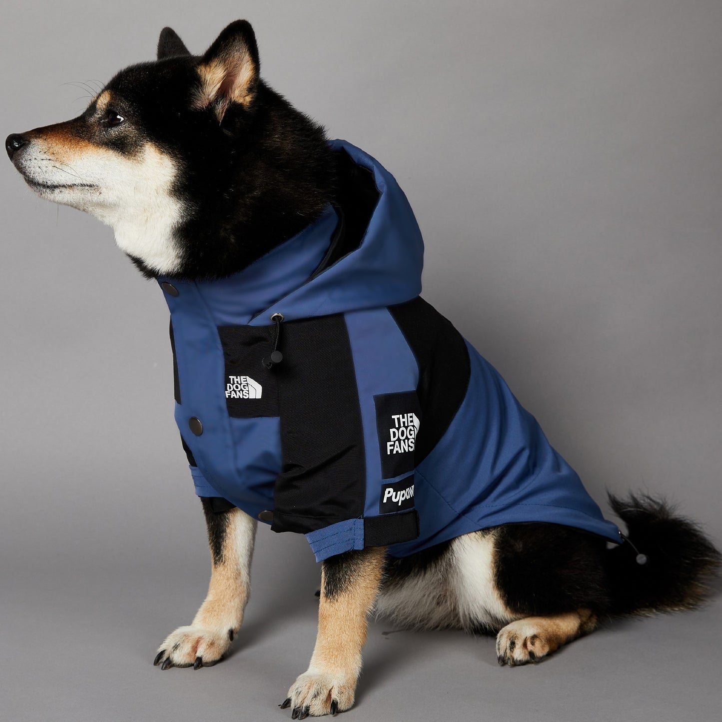Wind-en waterproof regenjas blauw