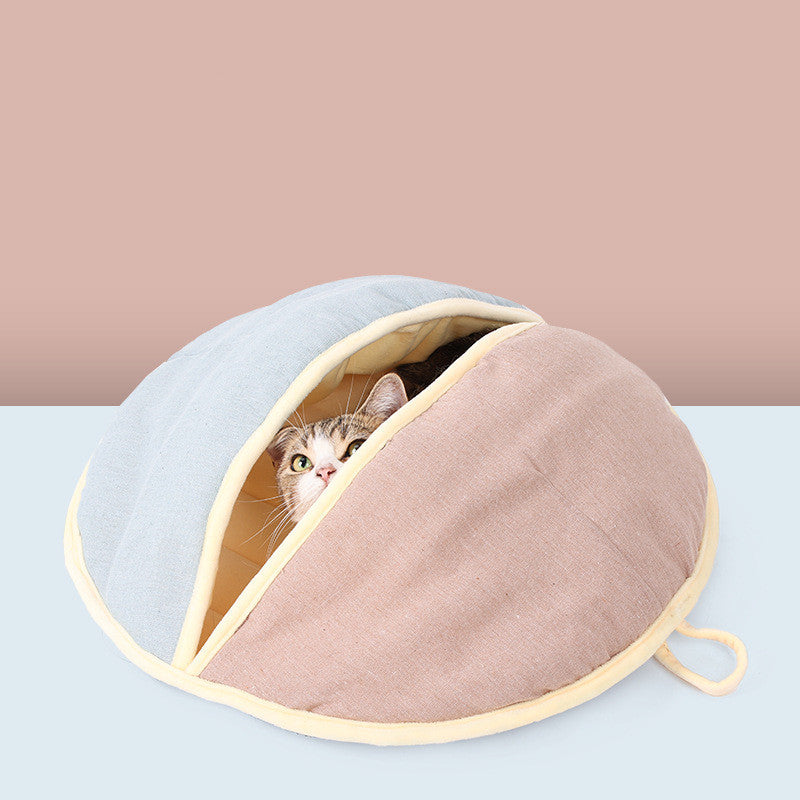 Rond halfopen nestje voor katten en kleine huisdieren