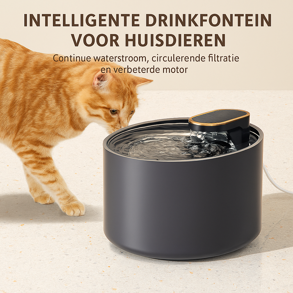 Automatische waterfontein met filter