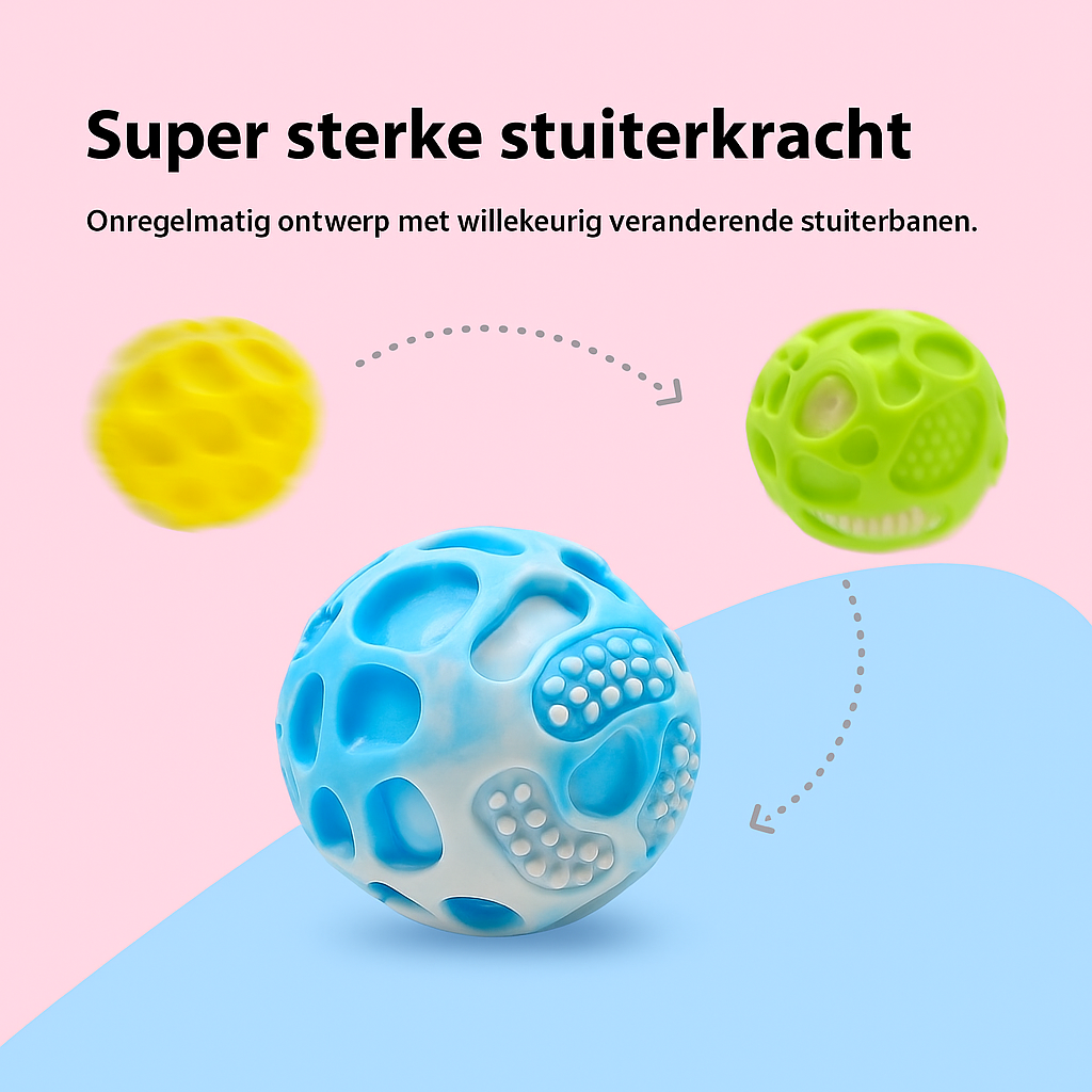 Bijtbestendige interactieve springbal met geluid