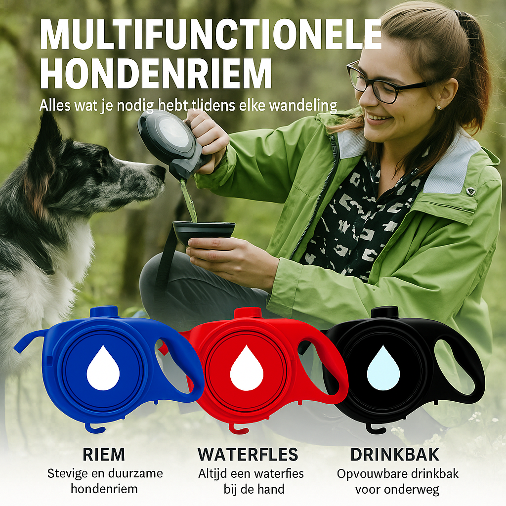 Leiband inclusief waterreservoir en drankkommetje