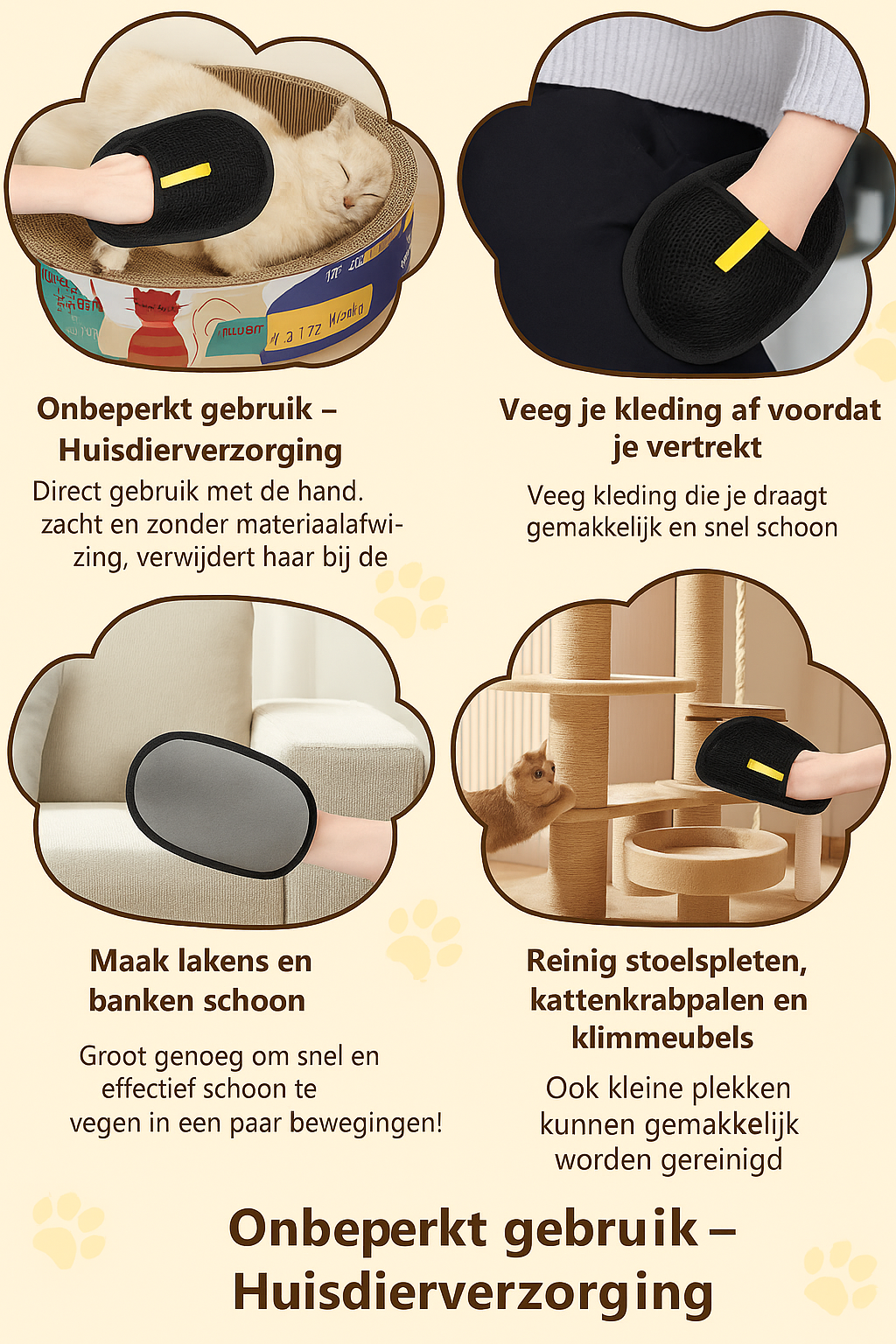 NIEUW pluizen/vachtverwijdering handschoen