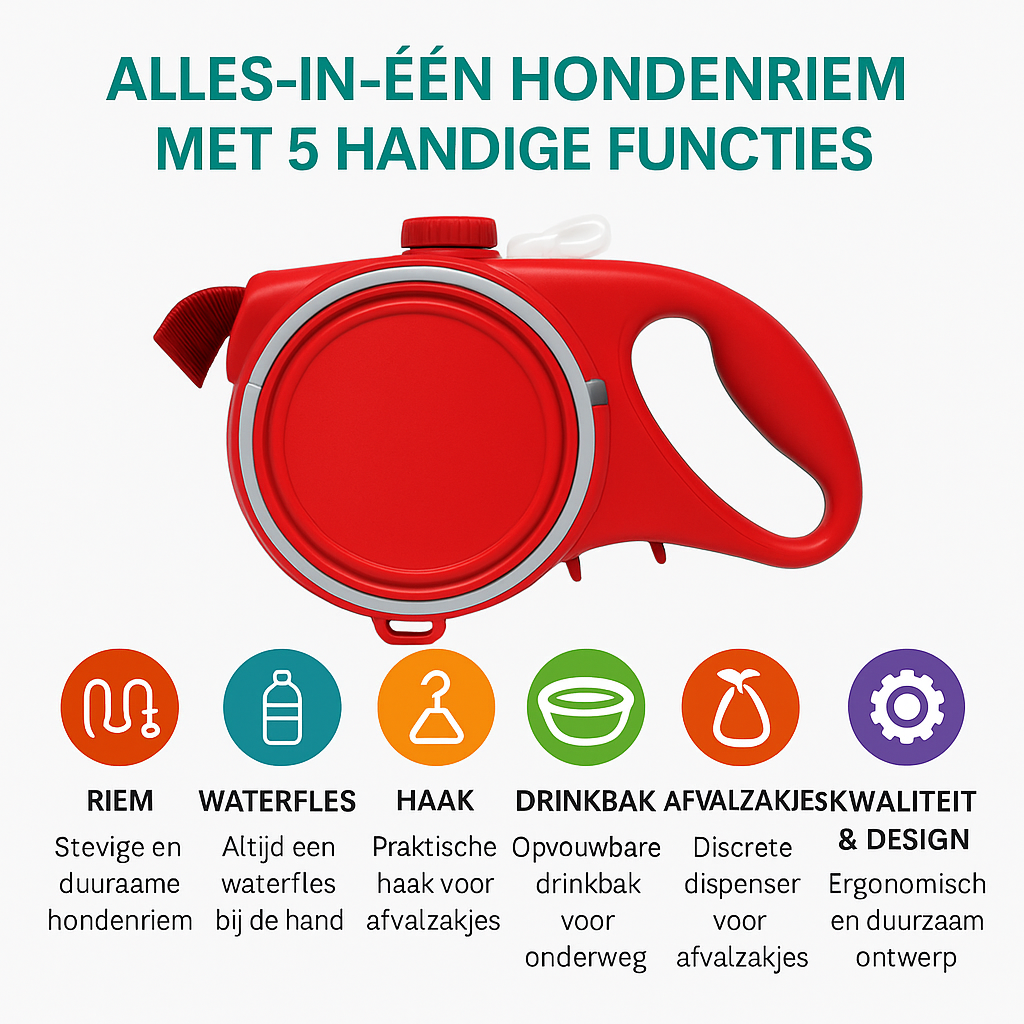 Leiband inclusief waterreservoir en drankkommetje