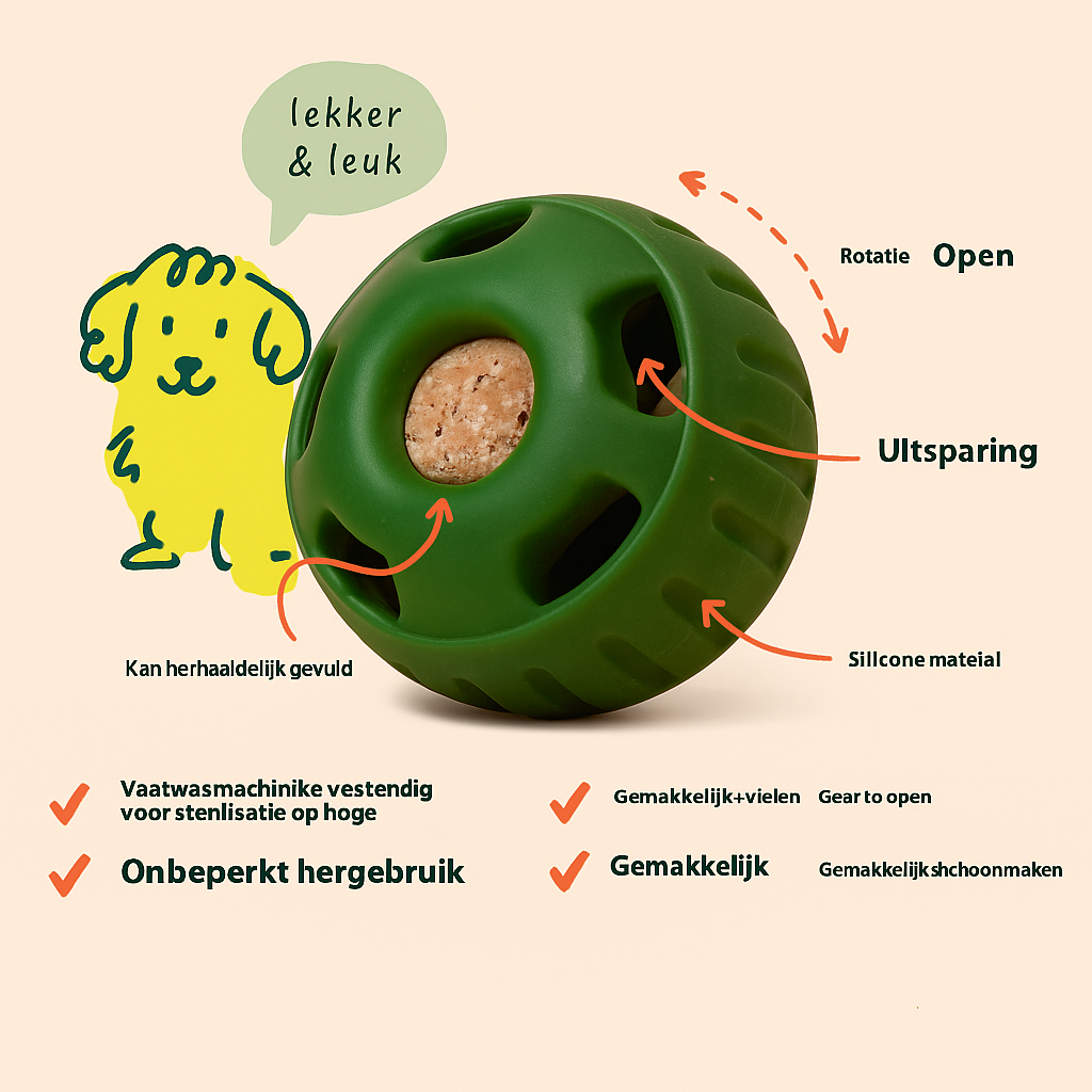 Langzame voedingsbal voor honden