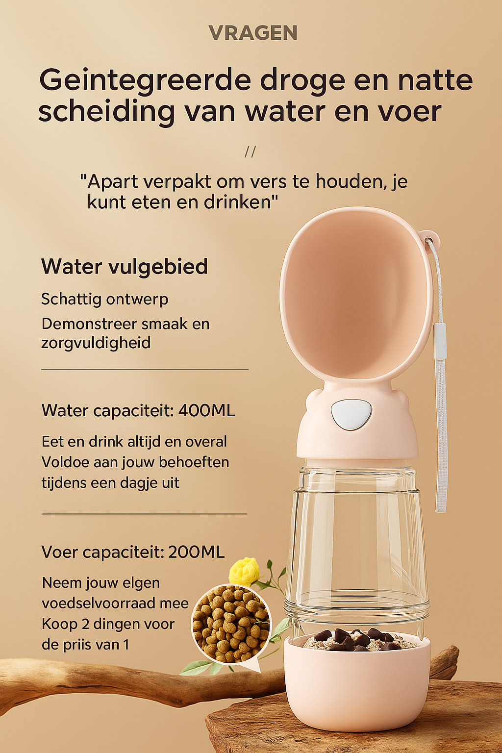 Meeneem drank en snackfles