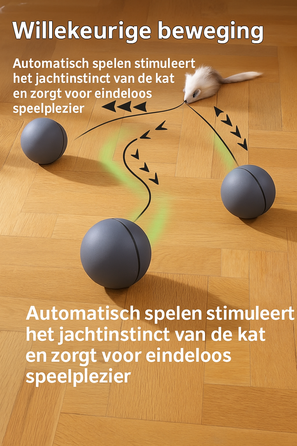 Interactieve rollende bal met muis